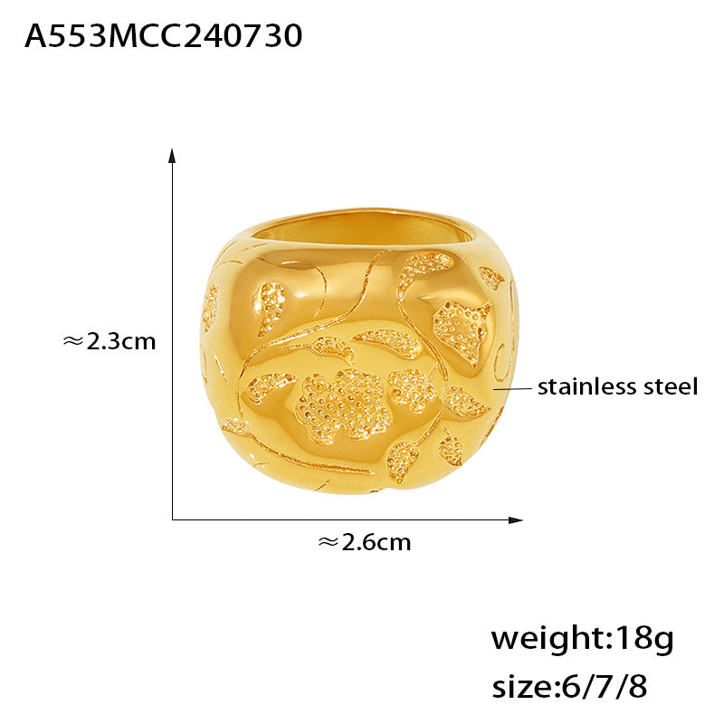 Elegant 316L Stainless Steel Vintage Geometric Ring