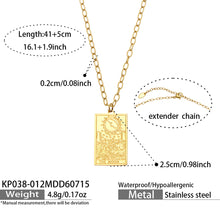 Gold vintage portrait medallion necklace dimensions, chain length and specification guide