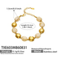 TXE603 – Bracelet / Ivory Resin Gold / 19+5 cm