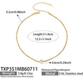 TXP351 Gold Zircon Station Necklace 31+8cm