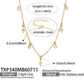 TXP340 Gold Multi-Zircon Drop Necklace 42+5cm