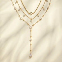 Stylish zircon bracelet matching water drop necklace