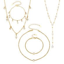 316L Stainless Steel 18K PVD Gold Water Drop Necklace and Zircon Bracelet made with 316L stainless steel and 18K PVD gold finish for wholesale jewelry buyers - image 4