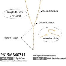 316L Stainless Steel 18K PVD Gold Water Drop Necklace and Zircon Bracelet made with 316L stainless steel and 18K PVD gold finish for wholesale jewelry buyers - image 5