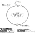 TXE351 Silver Zircon Station Bracelet 17+3cm