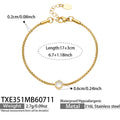TXE351 Gold Zircon Station Bracelet 17+3cm