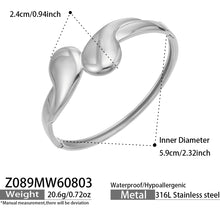 Elegant 316L Stainless Steel Waterdrop Bangle in Steel Color