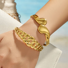 316L Stainless Steel 18K PVD Gold Waterdrop Bangle Bracelet made with 316L stainless steel and 18K PVD gold finish for wholesale jewelry buyers - image 14