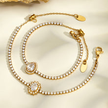 Elegant Waterdrop Zircon Necklace showcased on a display