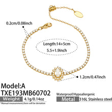 316L Stainless Steel 18K PVD Gold Waterdrop Zircon Necklace & Bracelet made with 316L stainless steel and 18K PVD gold finish for wholesale jewelry buyers - image 16