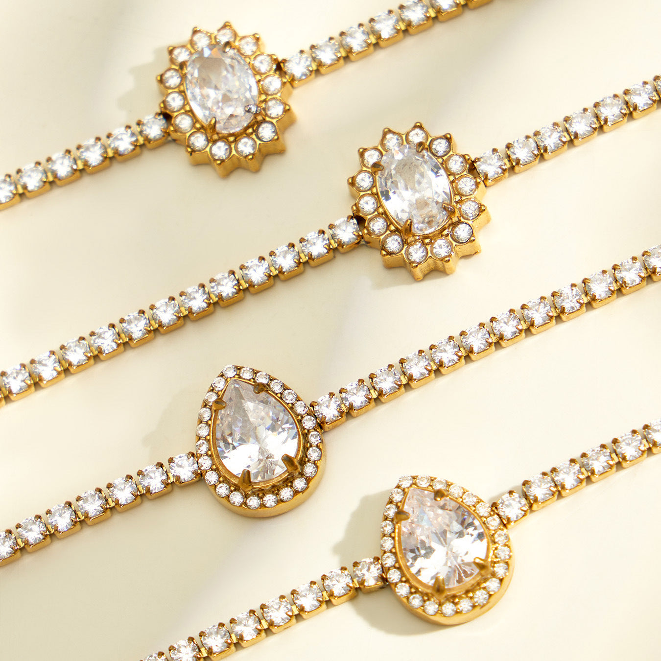 Chic Waterdrop Zircon Bracelet with a polished finish