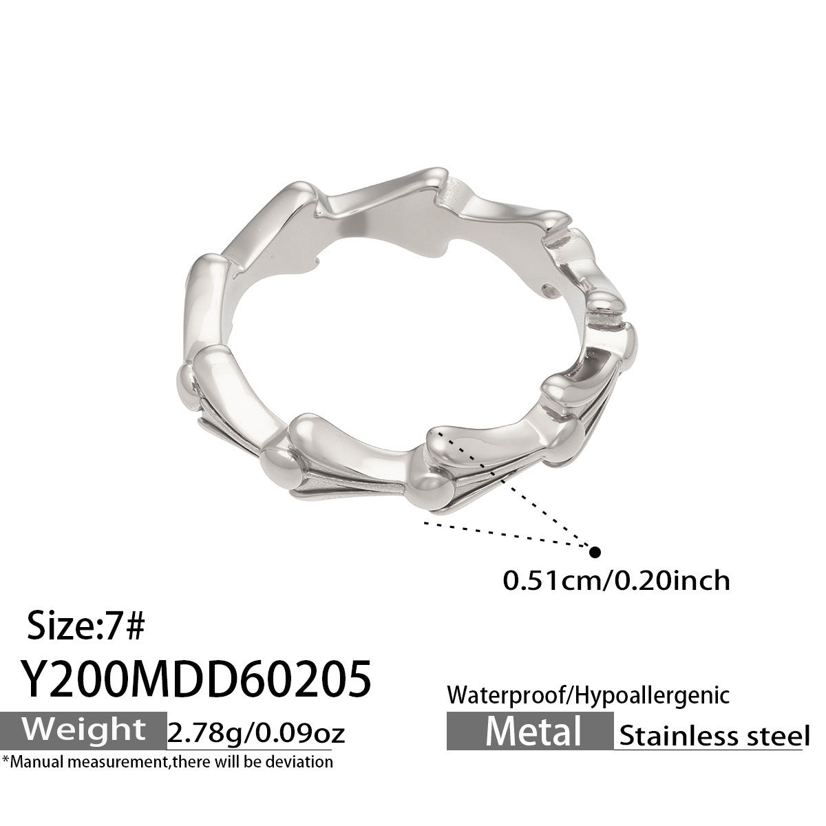 316L Stainless Steel 18K Gold PVD Waterproof Geometric Openwork Ring