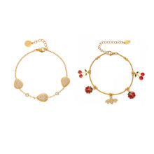 Waterproof zircon waterdrop charm bracelet, 316L stainless steel jewelry with PVD gold plating, hypoallergenic for sensitive skin