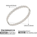 Steel / Wavy Cuff Bangle Bracelet (Z063)
