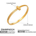 Gold / Minimalist Wave Bangle Bracelet (Z064)