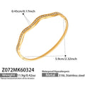 Gold / Sculptural Wavy Bangle Bracelet (Z072)