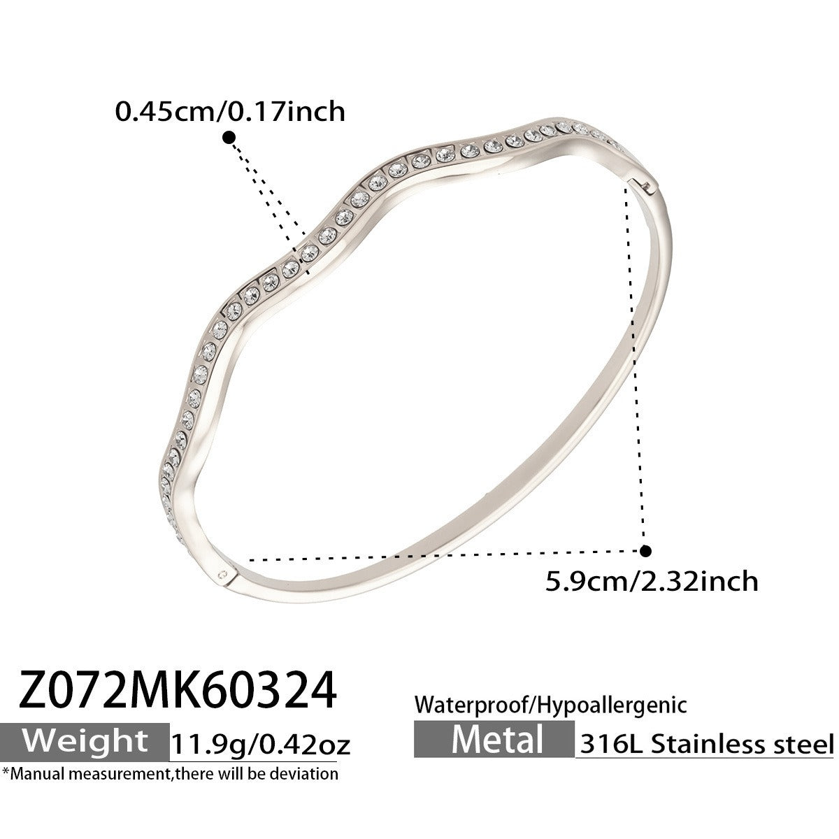 316L Stainless Steel 18K PVD Gold Wave Bangle made with 316L stainless steel and 18K PVD gold finish for wholesale jewelry buyers - image 9