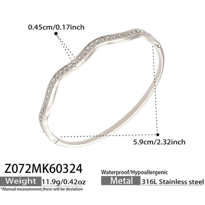 316L Stainless Steel 18K PVD Gold Wave Bangle made with 316L stainless steel and 18K PVD gold finish for wholesale jewelry buyers - image 9