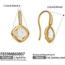White glass stone drop earrings size and product detail guide