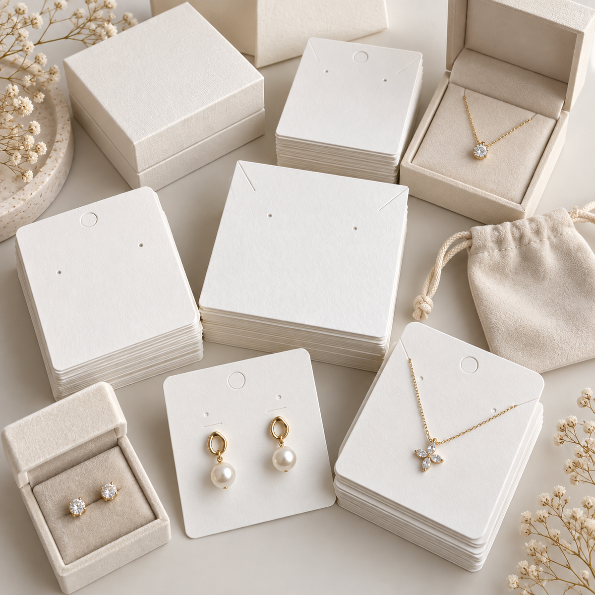 Custom logo jewelry card for private label jewelry packaging