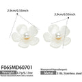 White Pearl Flower Stud Earrings / Earrings