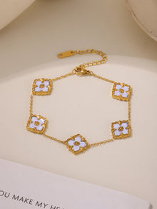 316L Stainless Steel 18K Gold PVD Four-Leaf Clover Flower Jewelry