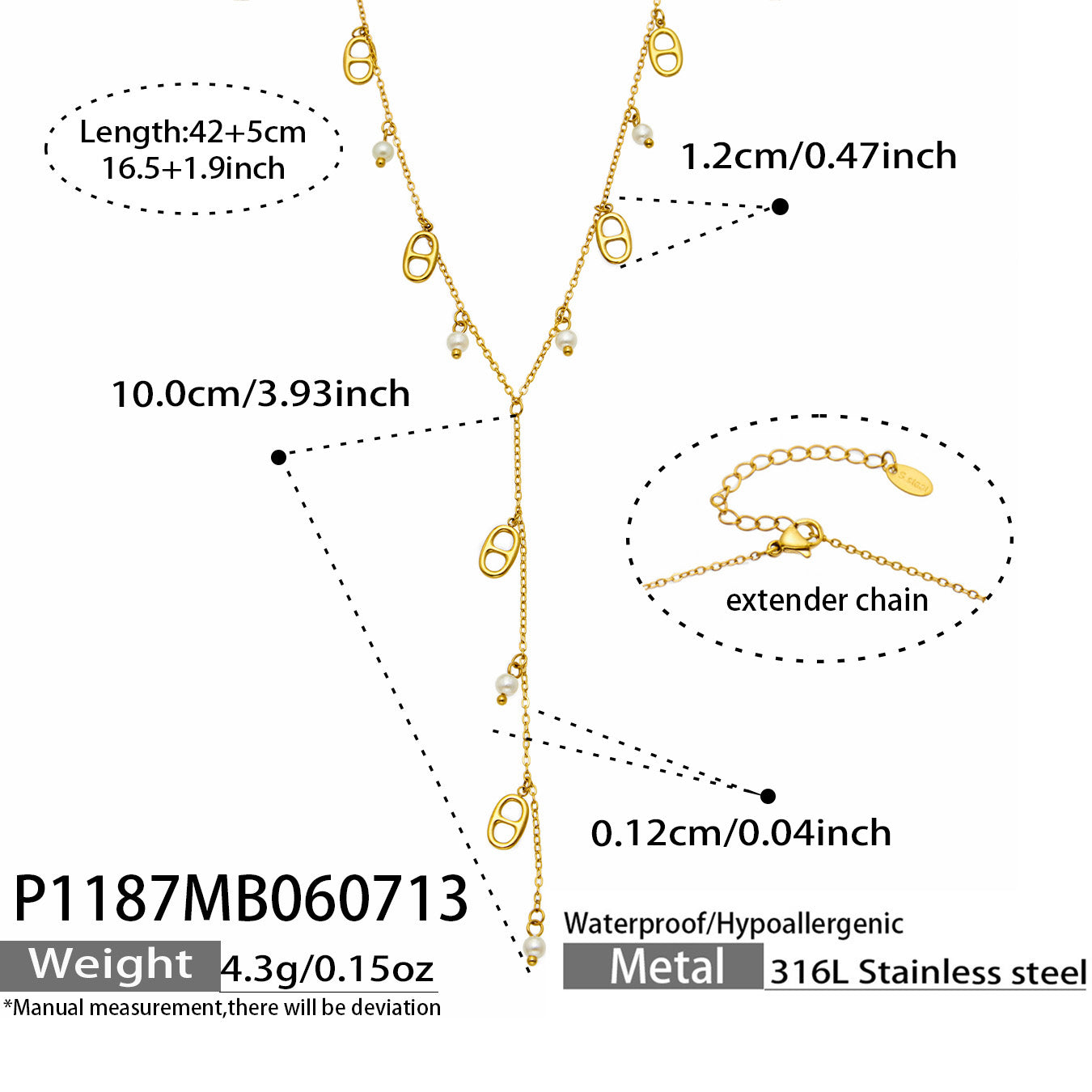 Y-shaped pendant necklace for women in gold