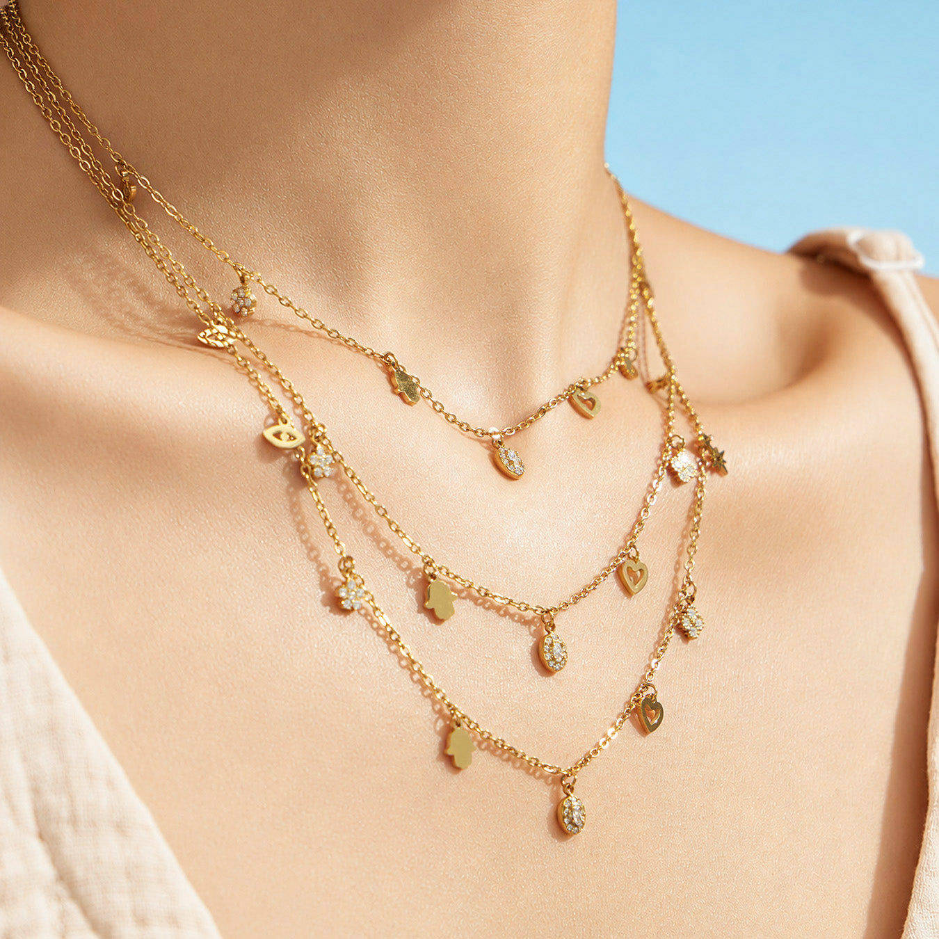 316L Stainless Steel 18K PVD Gold Y-Shaped Pendant Necklace made with 316L stainless steel and 18K PVD gold finish for wholesale jewelry buyers - image 13