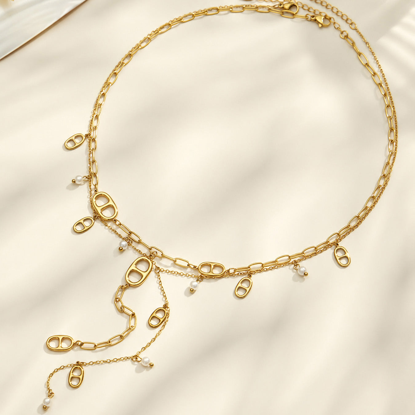 316L Stainless Steel 18K PVD Gold Y-Shaped Pendant Necklace made with 316L stainless steel and 18K PVD gold finish for wholesale jewelry buyers - image 5