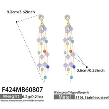 Yellow natural stone earrings product size and detail guide