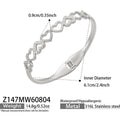 Openwork Heart CZ Steel / Cubic Zirconia Bangle