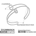 Steel H-Shaped Zircon Buckle Open Cuff Bracelet / Jewelry