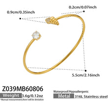 Elegant zircon bangle bracelet in 18K gold