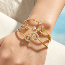 316L Stainless Steel 18K PVD Gold Zircon Bangle Hand Bracelet made with 316L stainless steel and 18K PVD gold finish for wholesale jewelry buyers - image 13