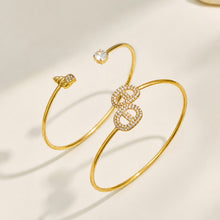 316L Stainless Steel 18K PVD Gold Zircon Bangle Hand Bracelet made with 316L stainless steel and 18K PVD gold finish for wholesale jewelry buyers - image 4