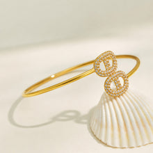 316L Stainless Steel 18K PVD Gold Zircon Bangle Hand Bracelet made with 316L stainless steel and 18K PVD gold finish for wholesale jewelry buyers - image 7