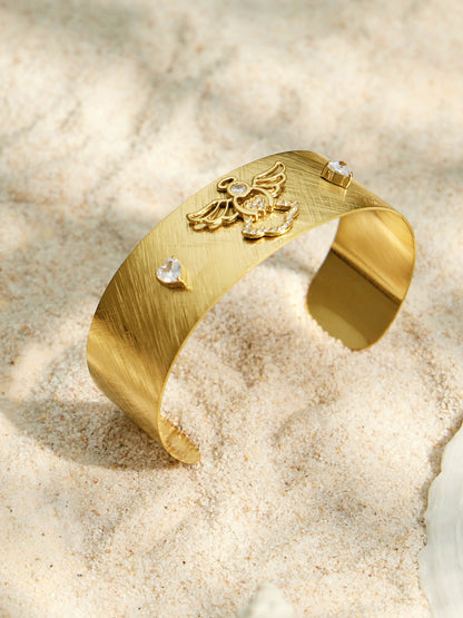 316L Stainless Steel 18K PVD Gold Zircon Bangle Set made with 316L stainless steel and 18K PVD gold finish for wholesale jewelry buyers - image 13