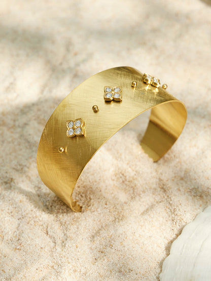 316L Stainless Steel 18K PVD Gold Zircon Bangle Set made with 316L stainless steel and 18K PVD gold finish for wholesale jewelry buyers - image 7