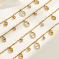 316L Stainless Steel 18K PVD Gold Zircon Bracelet