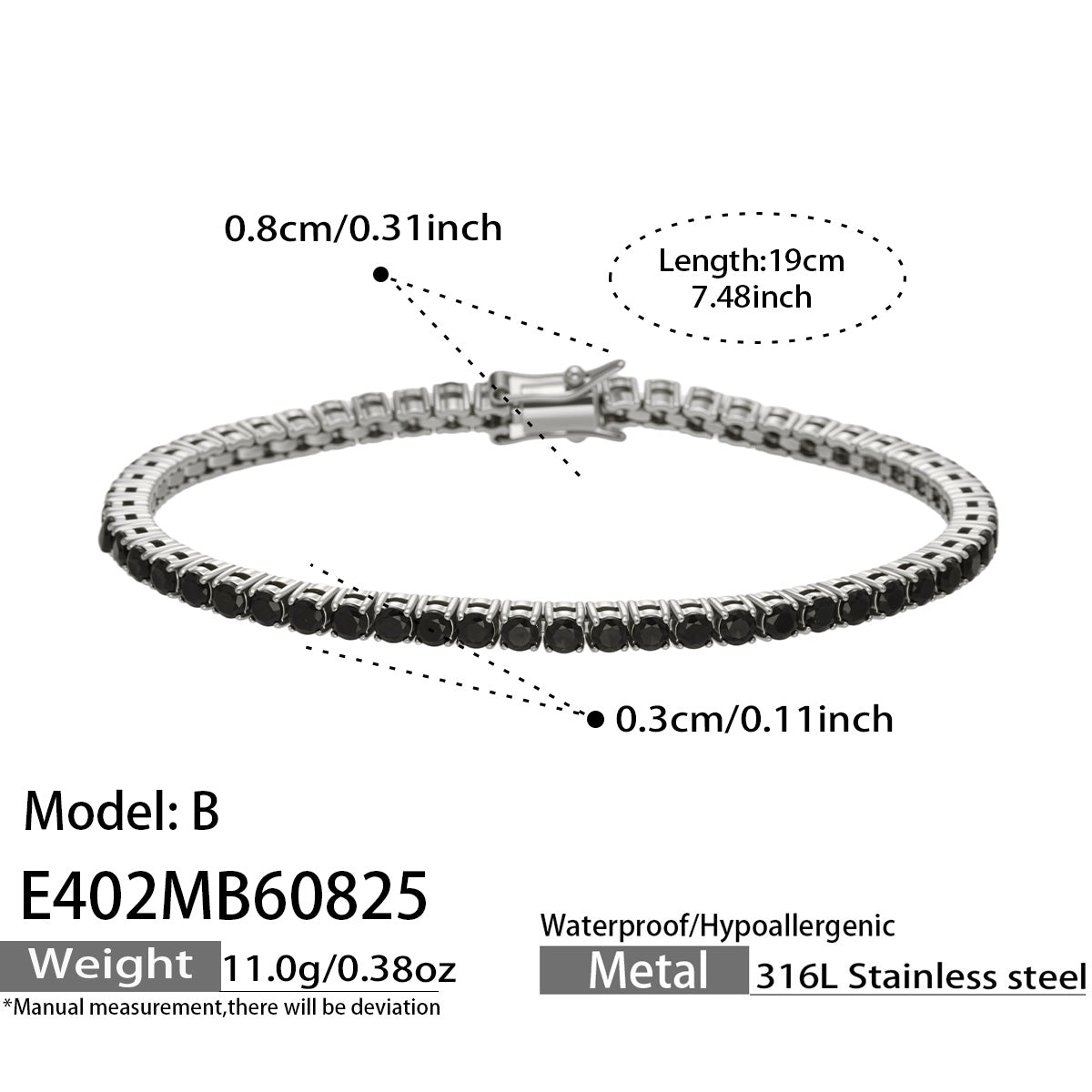 316L Stainless Steel 18K PVD Gold Zircon Bracelet made with 316L stainless steel and 18K PVD gold finish for wholesale jewelry buyers - image 13