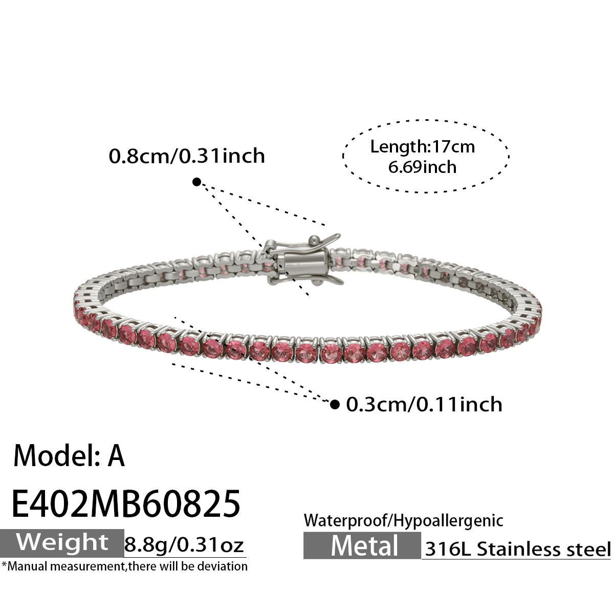 316L Stainless Steel 18K PVD Gold Zircon Bracelet made with 316L stainless steel and 18K PVD gold finish for wholesale jewelry buyers - image 5