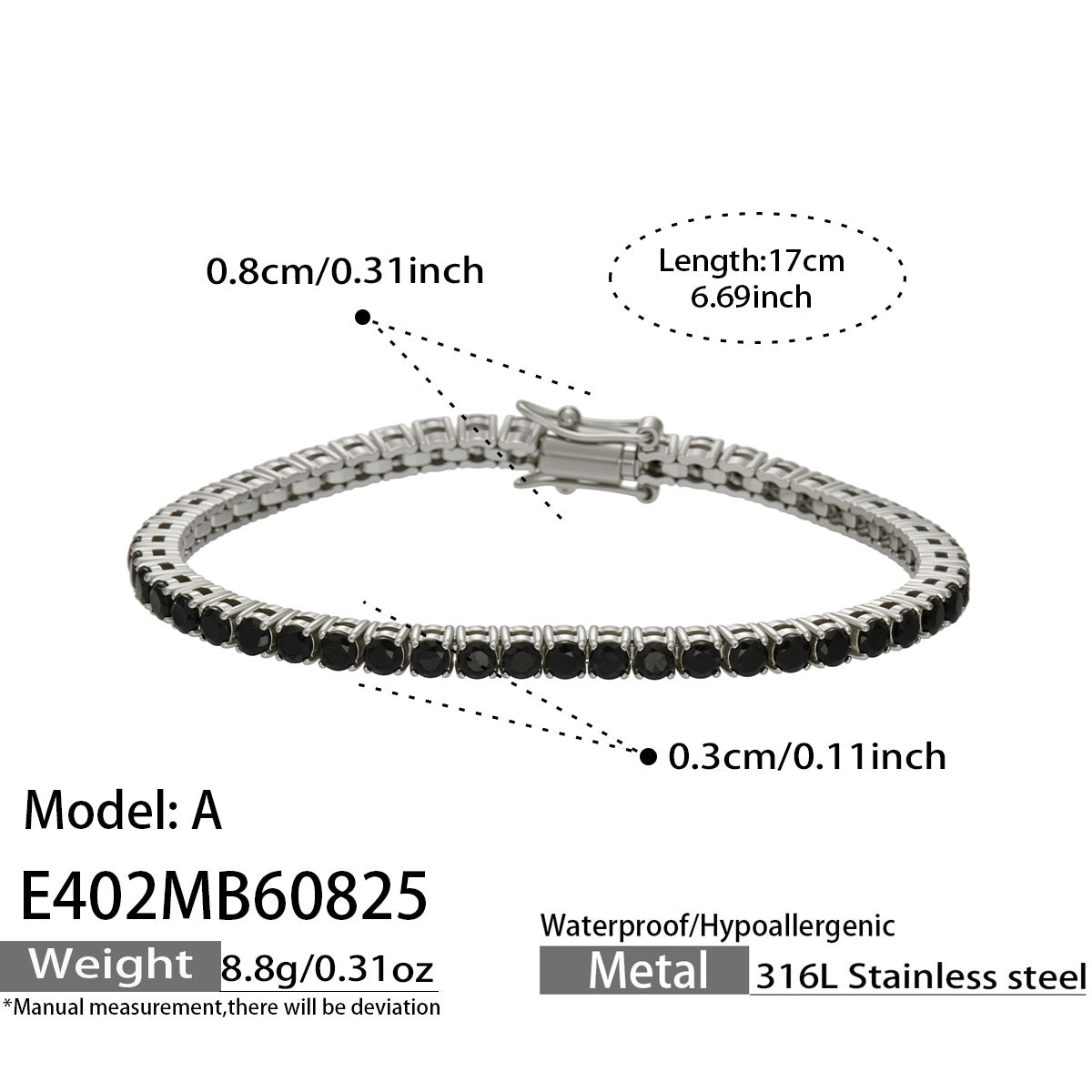316L Stainless Steel 18K PVD Gold Zircon Bracelet made with 316L stainless steel and 18K PVD gold finish for wholesale jewelry buyers - image 6