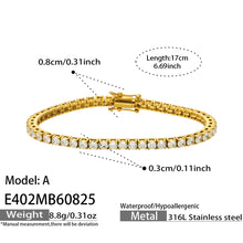 316L Stainless Steel 18K PVD Gold Zircon Bracelet made with 316L stainless steel and 18K PVD gold finish for wholesale jewelry buyers - image 9