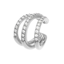 Elegant 316L stainless steel zircon ear clip in steel color