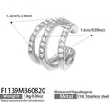 3‑Layer Zircon Steel Clip‑on Earring / Jewelry