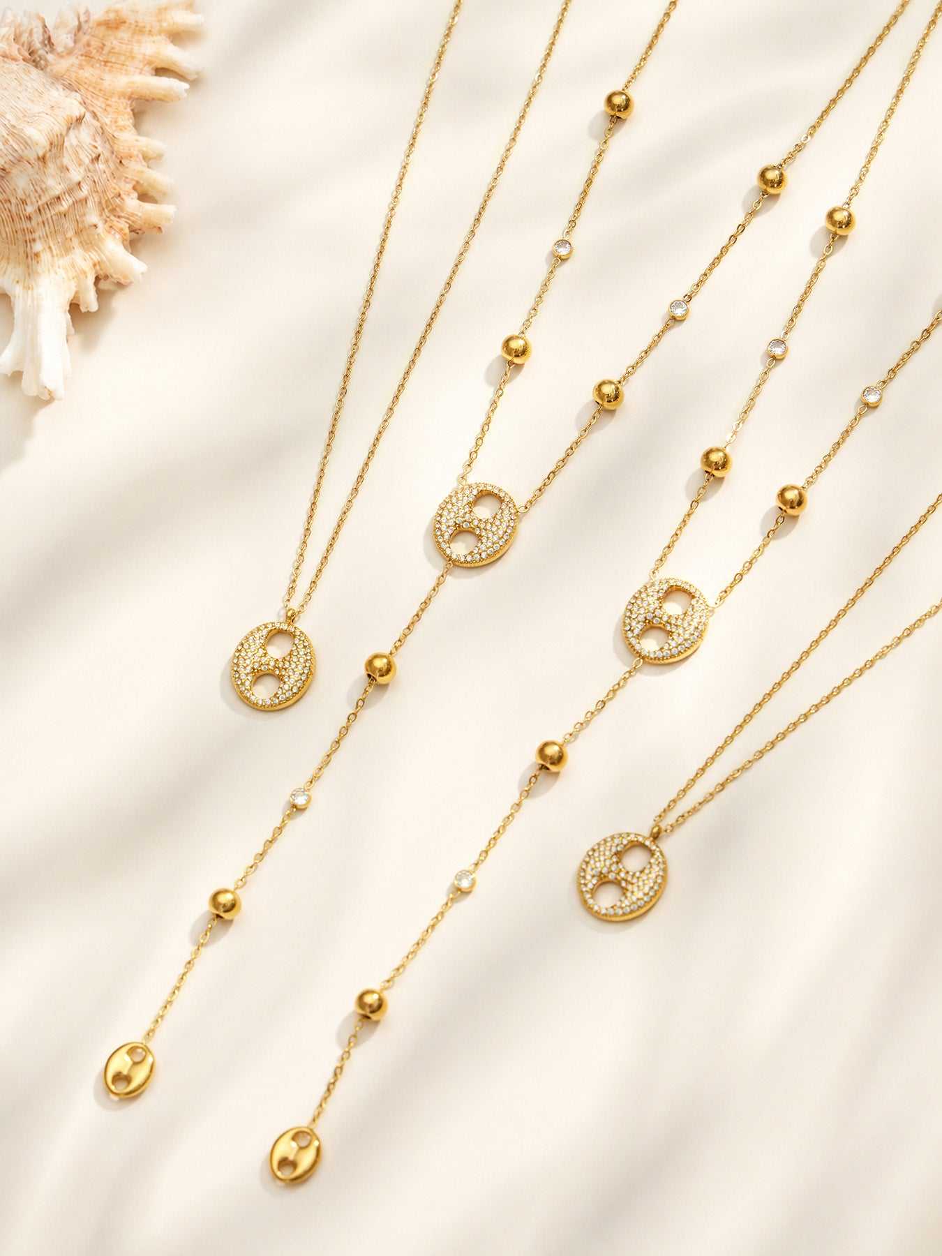 316L Stainless Steel 18K PVD Gold Zircon Droplet Necklace made with 316L stainless steel and 18K PVD gold finish for wholesale jewelry buyers - image 8