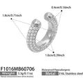 Steel Pavé Zircon Hoop Ear Cuff - 1 Piece / Jewelry