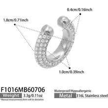 Elegant 316L stainless steel zircon ear clip in gold finish