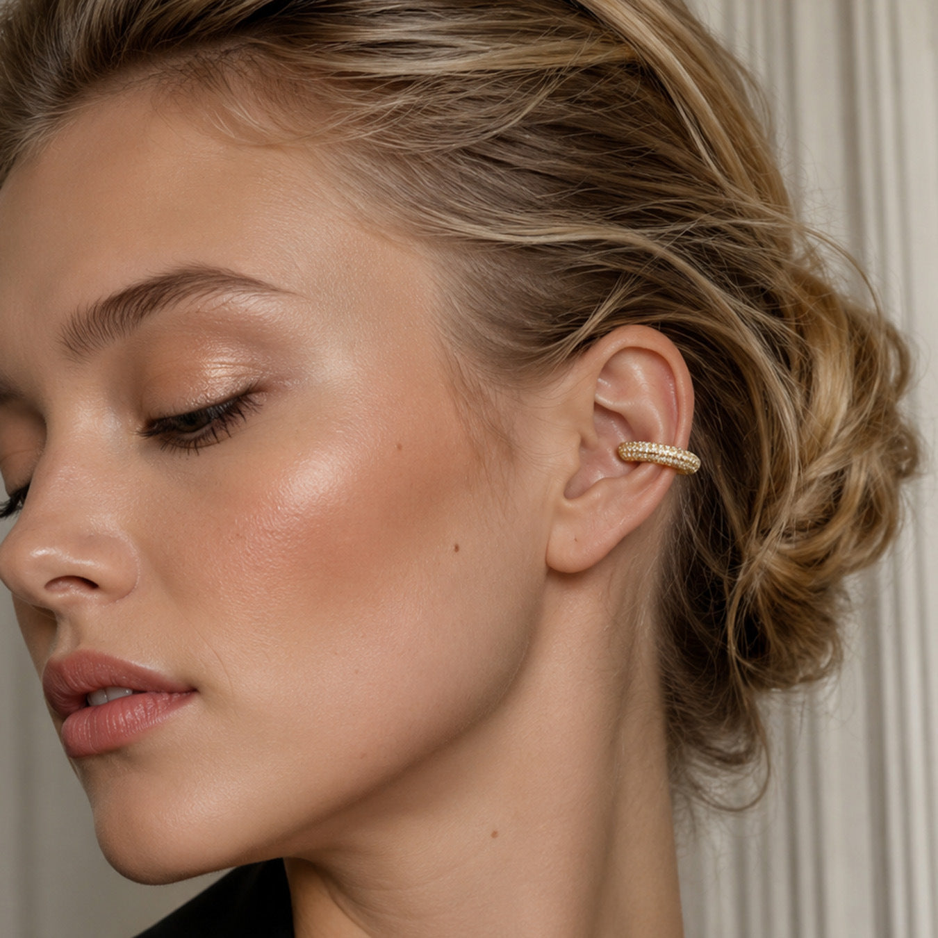 316L Stainless Steel 18K PVD Gold Zircon Ear Clip made with 316L stainless steel and 18K PVD gold finish for wholesale jewelry buyers - image 10