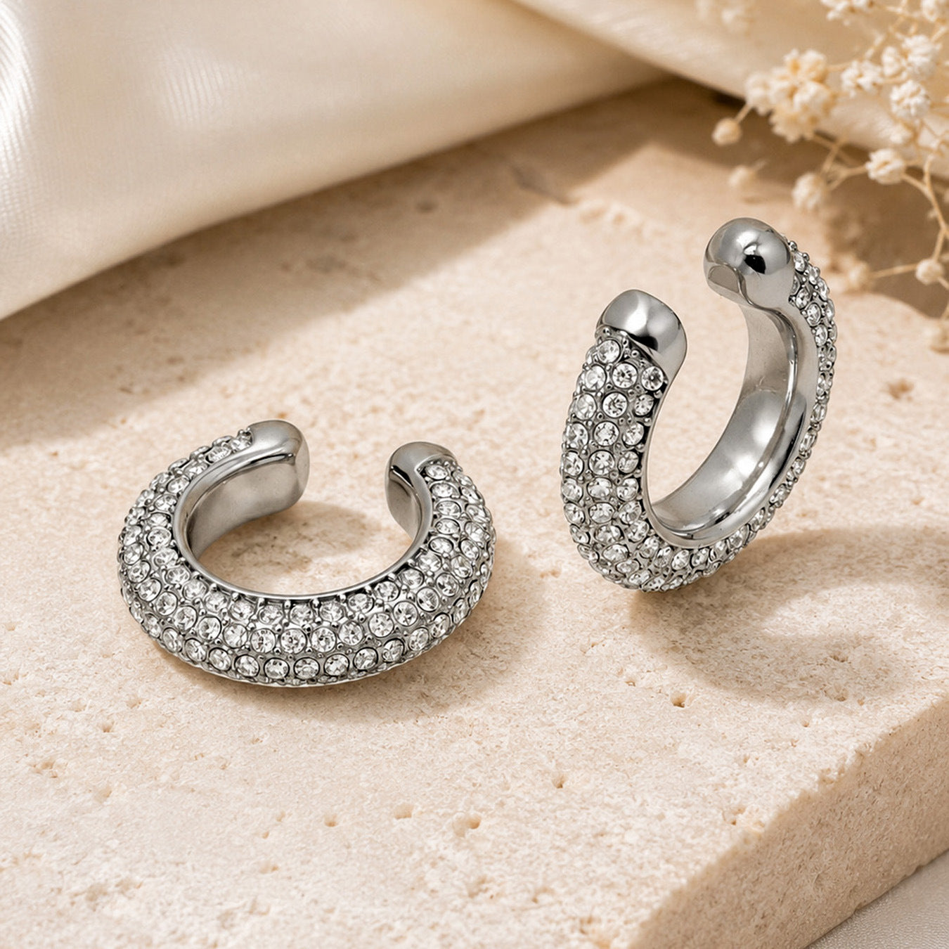 316L Stainless Steel 18K PVD Gold Zircon Ear Clip made with 316L stainless steel and 18K PVD gold finish for wholesale jewelry buyers - image 7